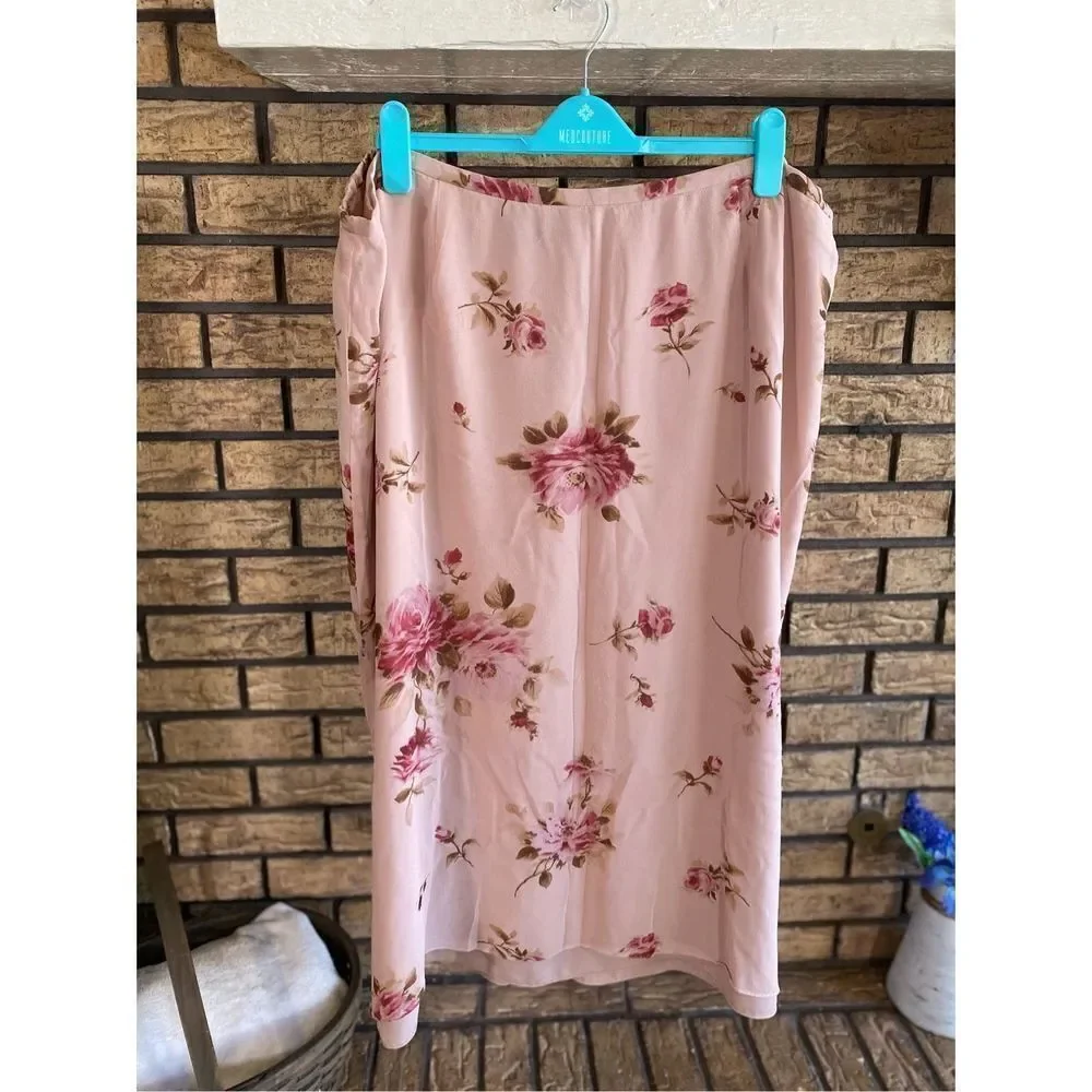 Cynthia Howie Silk Floral Skirt